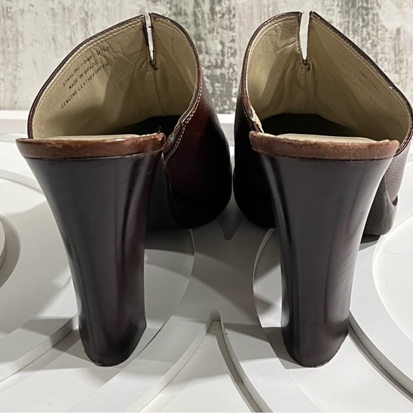 UNISA Brown Leather‎ Western STARLING High Heel MULES Womens 8.5 B Clogs Brazil - Picture 6 of 12